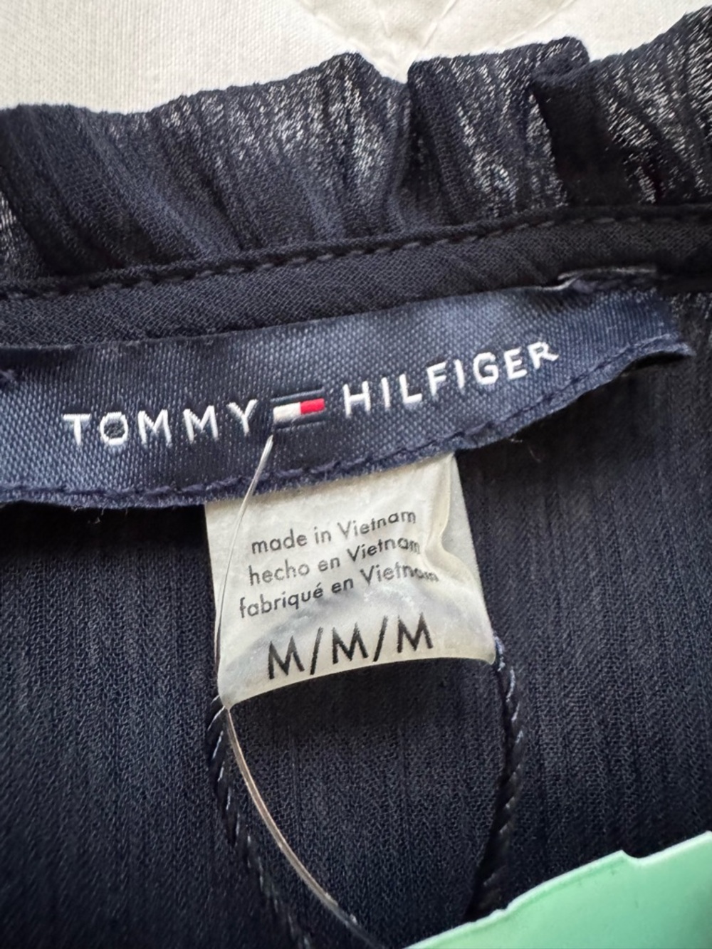 NWT Tommy Hilfiger Navy Carmellia Floral Ruffle Neck Sleeveless Tank Top Size M - Picture 9 of 15